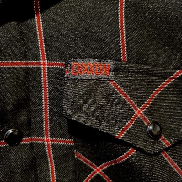 Dixxon DXF Flannel Gridlock Snap Button Long Sleeve Shirt Black Red Mens Sz M - Picture 4 of 16